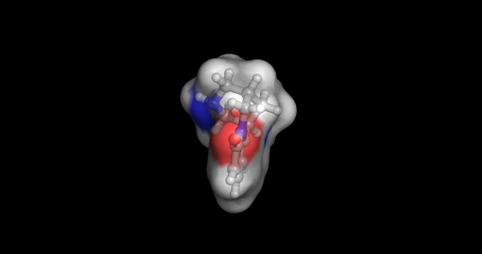 Cytisinicline (Cytisine), naturally occurring alkaloid partial agonist at nicotinic acetylcholine receptors used as a smoking cessation aid, 3D molecule spinning, 4K