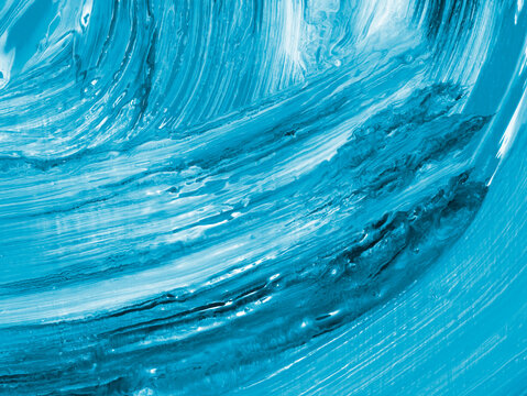 Blue brush stroke creative abstract hand painted background, acrylic painting on canvas