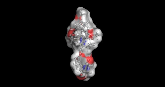 Triglyceride PLP (1,3-dipalmitoyl-2-linoleoylglycerol), mixed-acid triglyceride containing palmitic and linoleic acid chains, 3D molecule 4K spinning