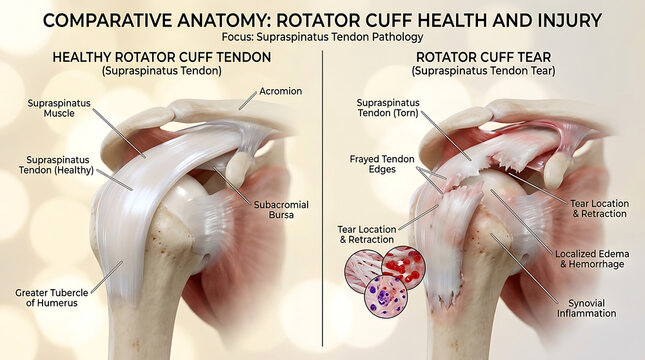 Healthy Rotator Cuff Tendon Versus Rotator Cuff Tear Supraspinatus Rupture
