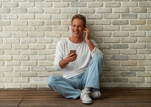 Man Enjoying Mobile Music.