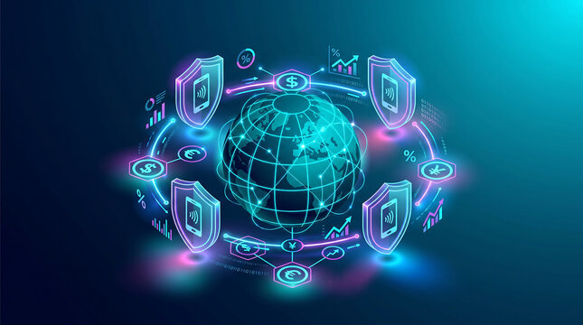 Digital financial inclusion global network with secure isometric transactions and online payment protection database