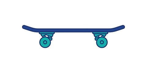Professional skateboard deck with mechanical wheels for sports recreation. © SAJID