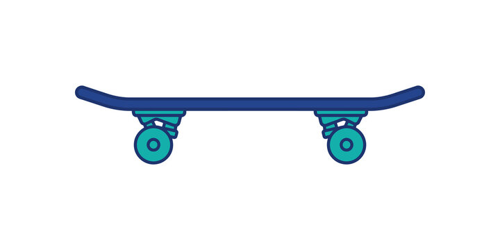 Professional skateboard deck with mechanical wheels for sports recreation.