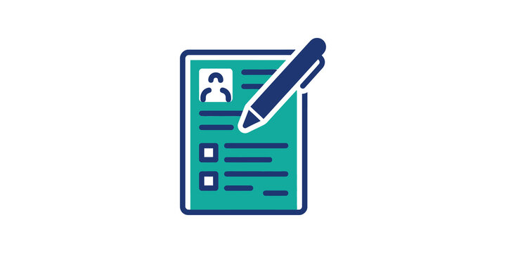 Profile registration form with blue and teal colors for user account.
