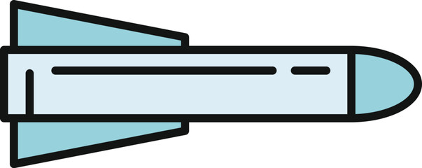 Fototapeta premium Military missile weapon icon, illustrating conflict and projectile armaments