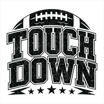 Touchdown American Football Vintage Varsity Typography Sports Design