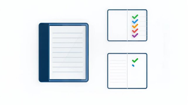 Digital document organization and task management icons