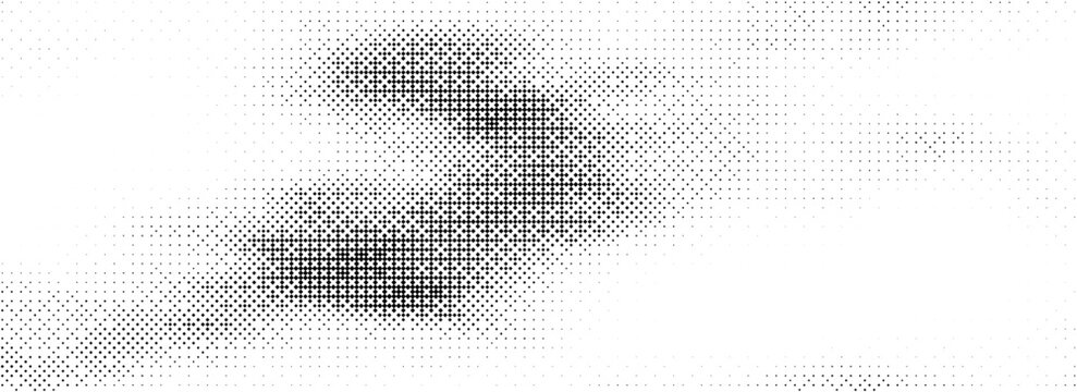 Pixelated black and white bitmap gradient with dither texture and retro 8-bit style. Abstract raster background for gaming, posters, digital art, glitch design, and print.
