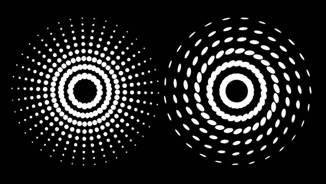 Halftone Radial Dot Circle Screen Pattern Vector Illustration