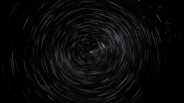 Star Trails Forming Concentric Circles in Night Sky
