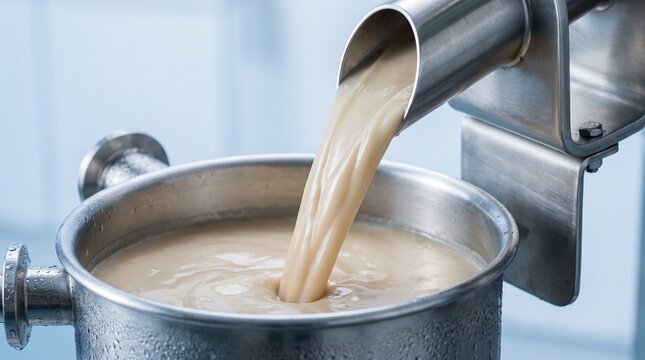Hydrated blend enters a frozen dessert test batch