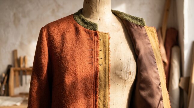 Wool outerwear and lining form a cohesive color story