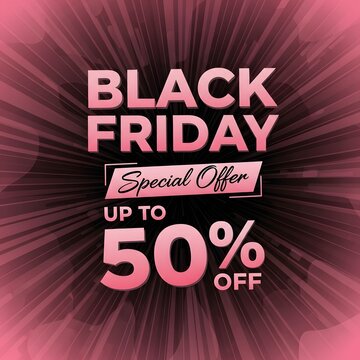 Black friday sale with fifty percent off text