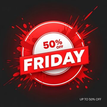 Friday sale discount fifty percent off banner