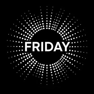 Friday text with starry digital background