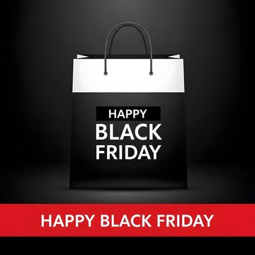 Happy black friday shopping banner with sale sign