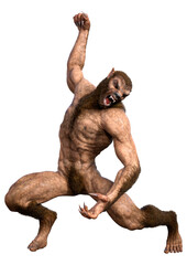 3D Rendering Werewolf on White © photosvac