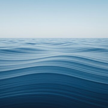 A painterly flowing abstraction featuring soft lines where watery blues meet misty grays, suggesting a calm, endless boundary ,contemporary ,digital ,soft
