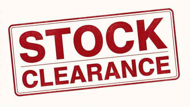 Stock clearance stamp isolated on white background