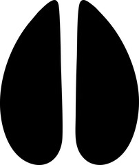 Naklejka premium Alpaca Hoof Print Silhouette Vector Illustration