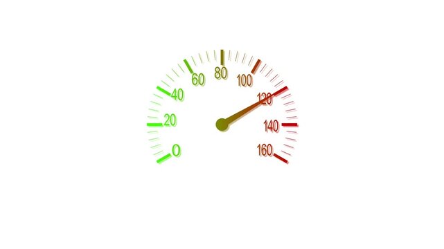 Minimalist vehicle car speed meter isolated animation