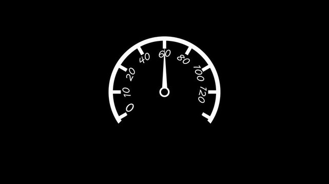 Simple Speed Meter Animation Featuring Dynamic Gauge Movement and Clean Digital Dashboard Visualization Concept