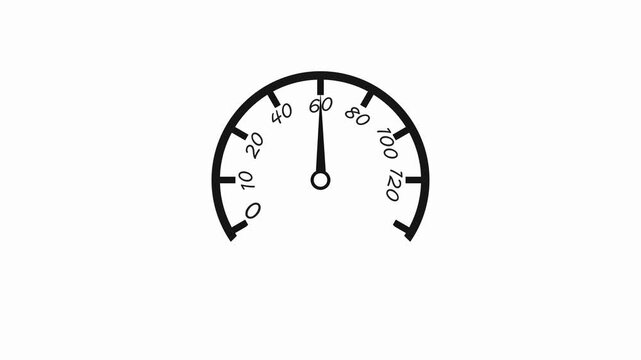 Simple Speed Meter Animation Featuring Dynamic Gauge Movement and Clean Digital Dashboard Visualization Concept
