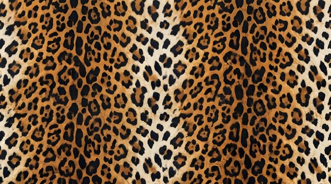 leopard print seamless pattern texture with natural wild animal fur spots in warm brown and black tones for fashion apparel and textile design