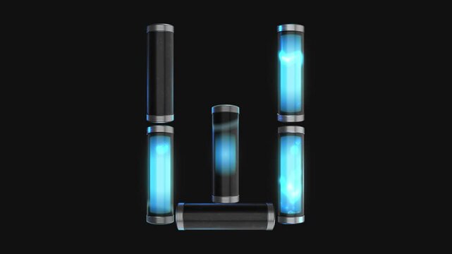 A drag and drop overlay letter that is made up from animated glowing neon liquid tubes that pulsate and rotate.
