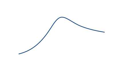 Fototapeta premium Bell curve line displays data peak.