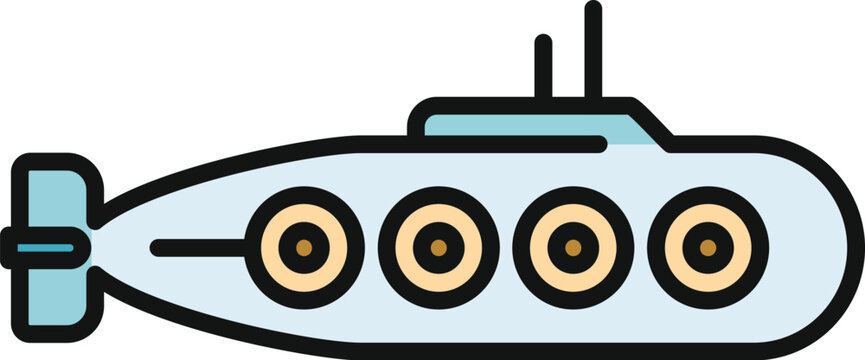Submarine navigating the ocean depths with periscope and viewing port details