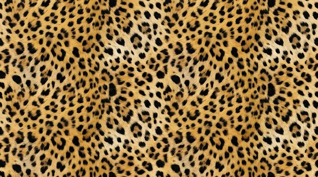 Seamless leopard print pattern in brown and black hues for wildlife fashion textile design and animal skin background graphics