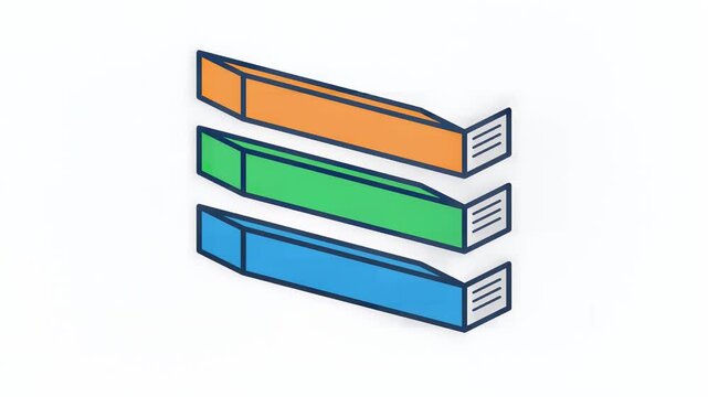 Stacked rectangular shapes representing data or layers
