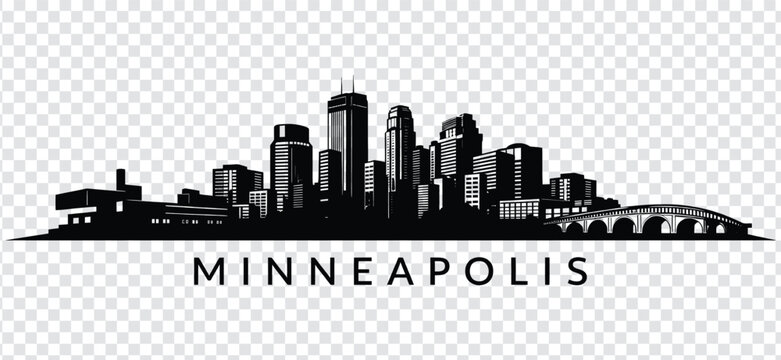 Minneapolis city skyline silhouette vector illustration