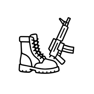 Combat Boot and Gun Icon