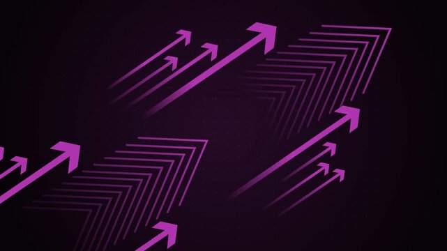Abstract background with multiple upward arrows and chevron patterns creating a sense of growth and movement animation