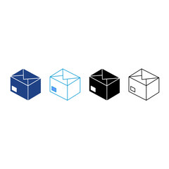 Naklejka premium Box Icon Set Multiple Style