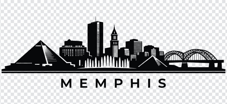 Memphis tennessee city skyline silhouette vector illustration
