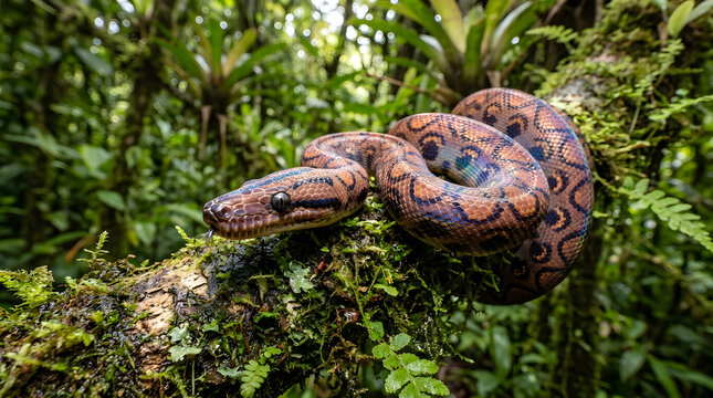 Red Corn Snake on tree 