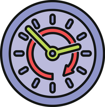 Clock face displaying time with a circular arrow indicating a deadline or countdown