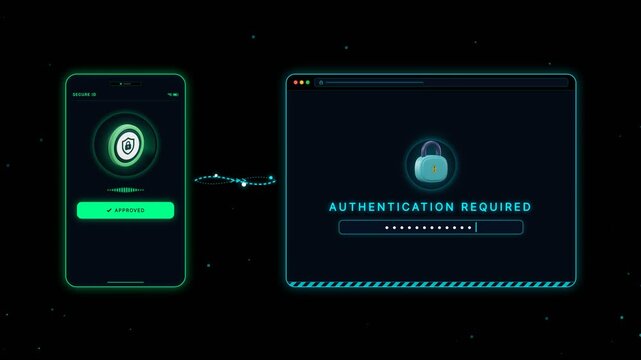 Mobile two factor authentication 2FA verification loop animation