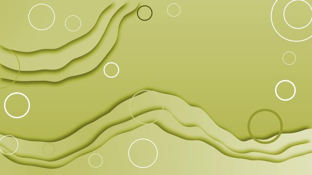 Abstract layered paper background with flowing waves and simple circles animation