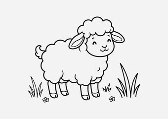 Obraz premium Charming hand drawn illustration of a seated cow with a playful expression
