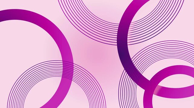 Abstract background with overlapping aqua and turquoise circles and fine ring lines animation
