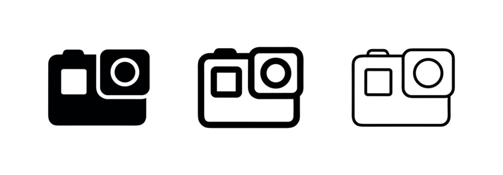 Action Camera and Digital Video Recorder Icon Set