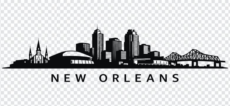 New orleans city skyline silhouette vector illustration