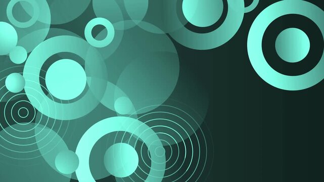 Abstract circle pattern background with overlapping rings and soft glowing shapes animation