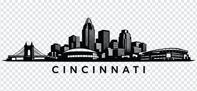 Cincinnati ohio skyline silhouette vector illustration