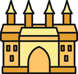 Fototapeta premium Castle icon representing a historical landmark or fairy tale palace